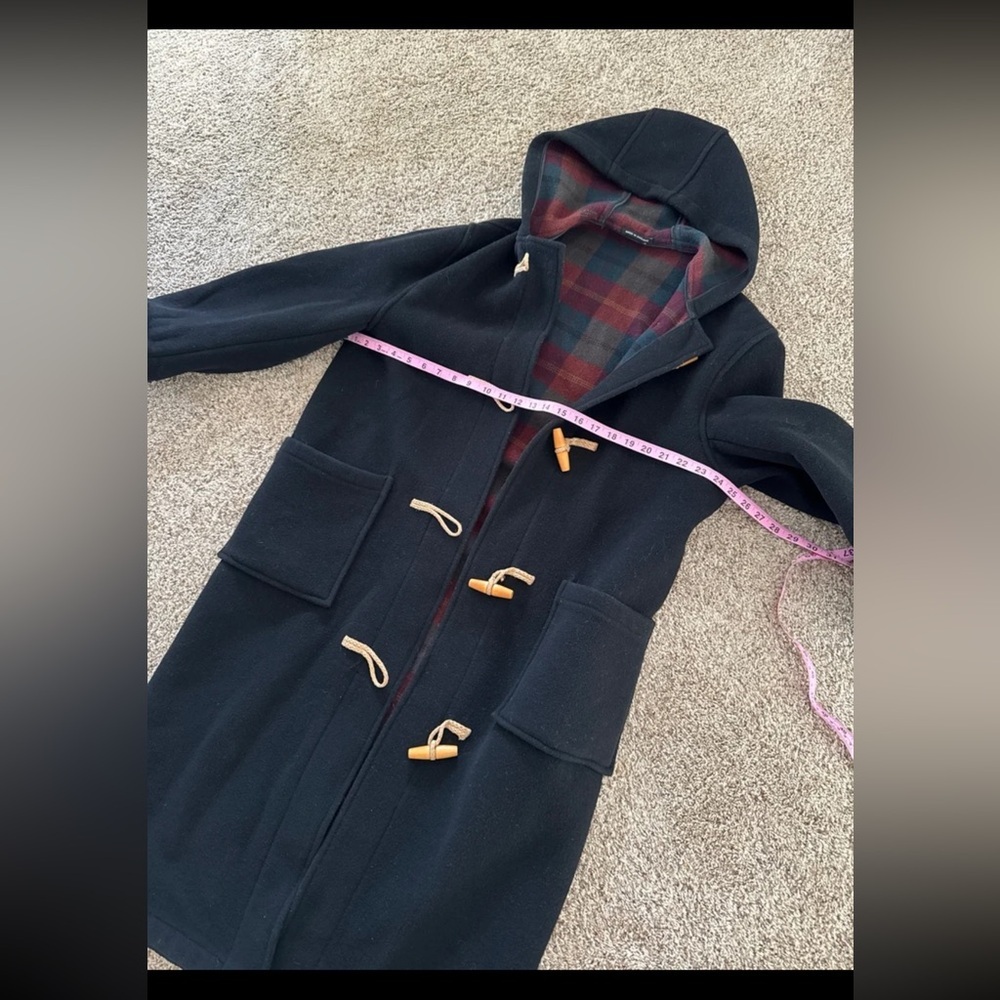 Vintage Orvis Duffle Coat Wool Cashmere Plaid Lined Toggle England 
Size Medium - Picture 11 of 12